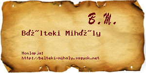 Bélteki Mihály névjegykártya
