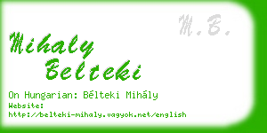 mihaly belteki business card